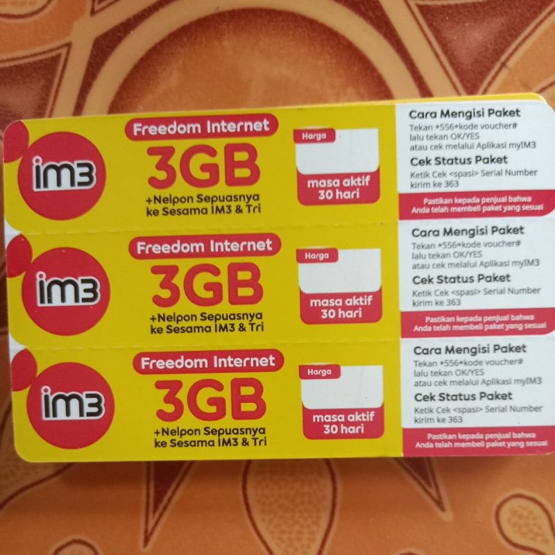 voucher indosat 3gb