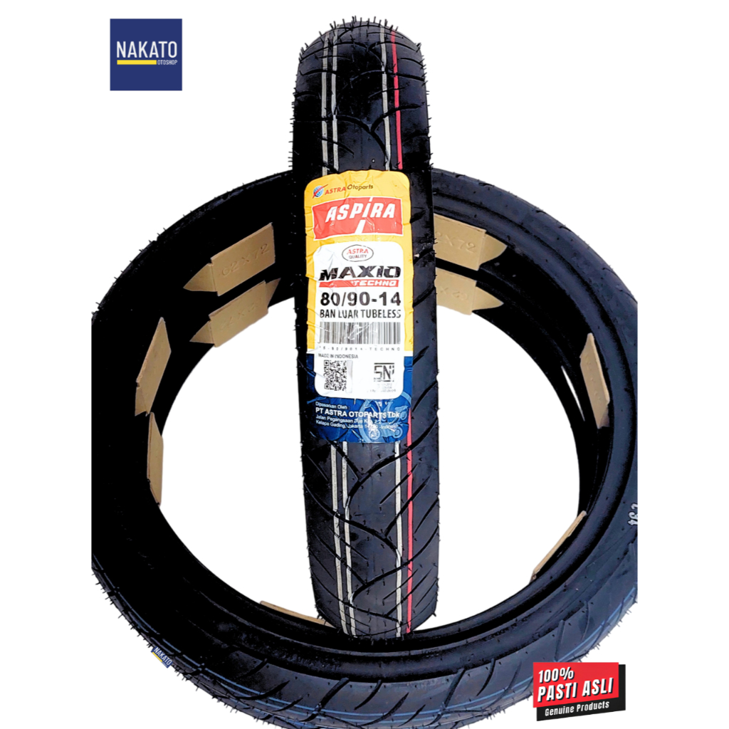 Aspira maxio techno Ban Tubeless Depan 80/90-14 motor matic Beat Vario Mio