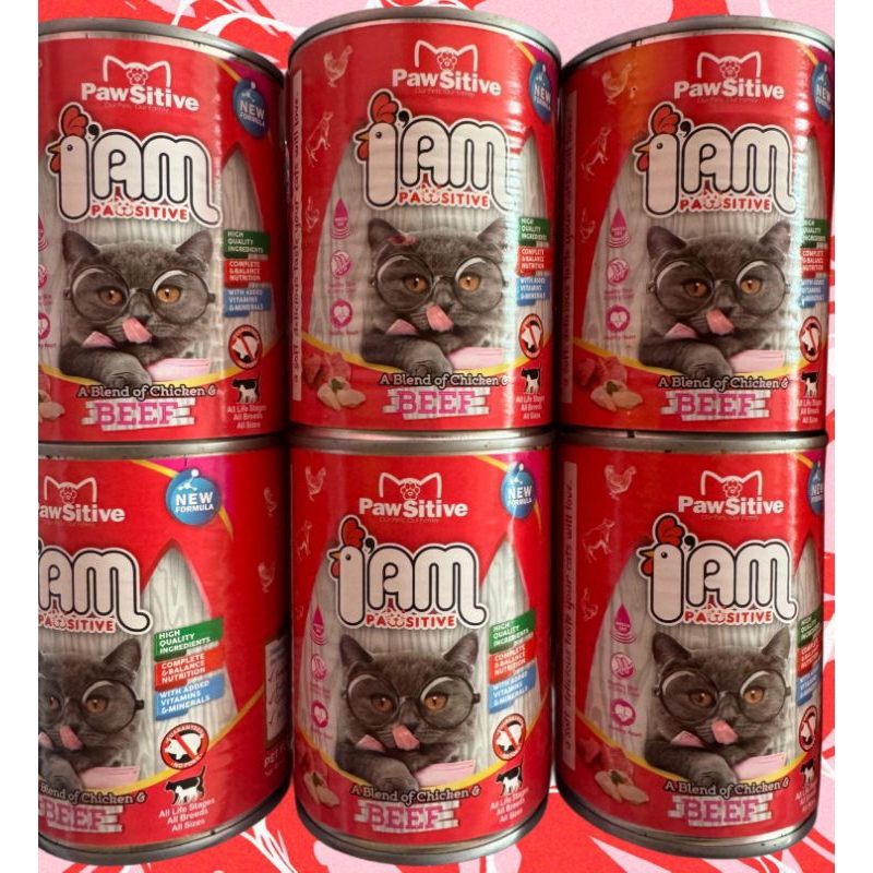 Makanan Kucing Basah Pawsitive Kaleng Beef 380g