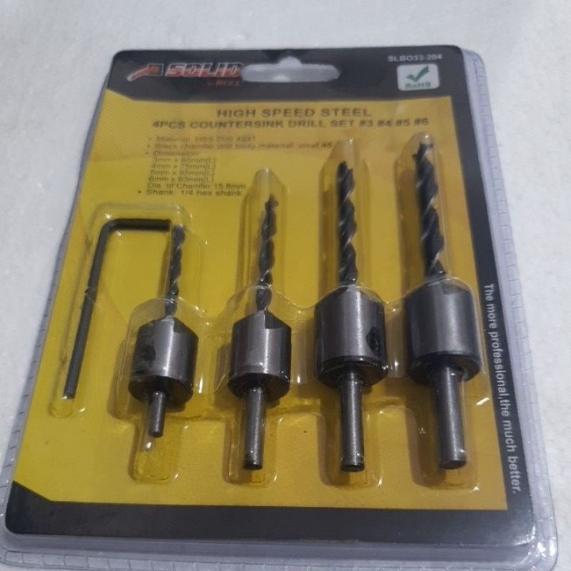 Solid Mata Bor kayu Countersink Sekrup Tanam