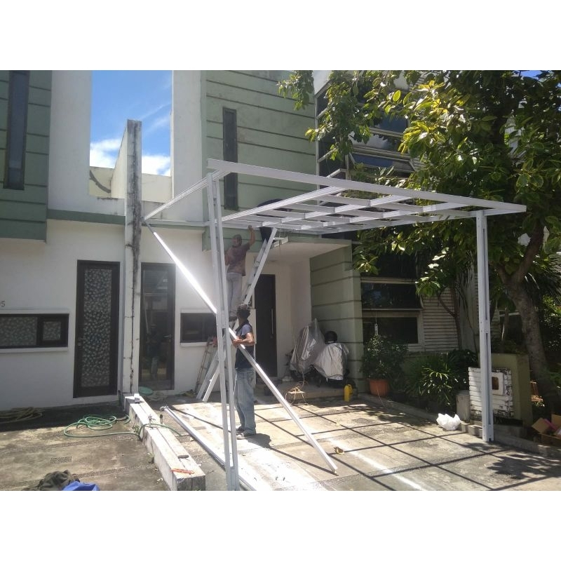 KANOPI BAJA RINGAN ATAP SPANDEK PASIR