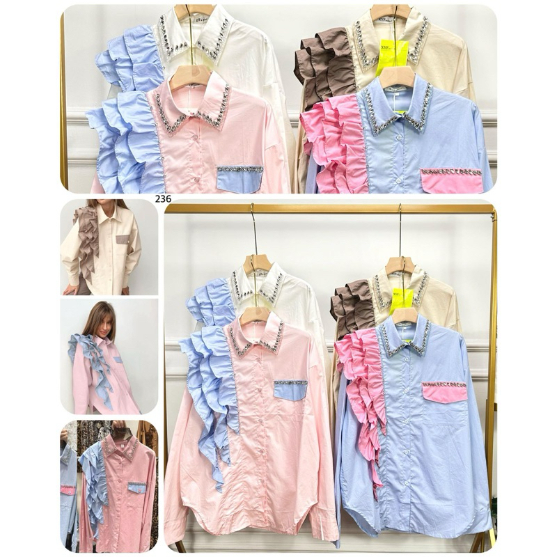 blus katun import swarovsky