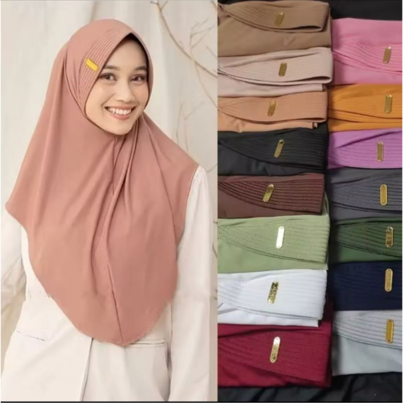 HIJAB BERGO HAMIDAH SPORT MENUTUP DADA JERSEY PREMIUM PIN LOGO AKRILIK KERUDUNG BERGO HAMIDAH SPORT 