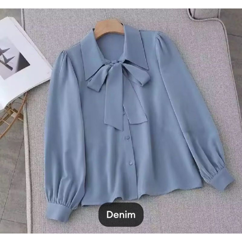 ALYSA KOREAN BLOUSE // BLOUSE WANITA GAYA KOREA ALYSA // ATASAN BLOUSE RAYON WANITA BERDASI