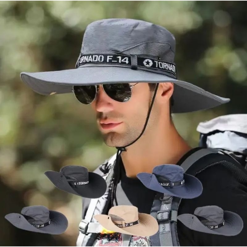 Topi Lebar Pria Wanita Topi hiking Topi Rimba Topi gunung Outdoor Anti UV