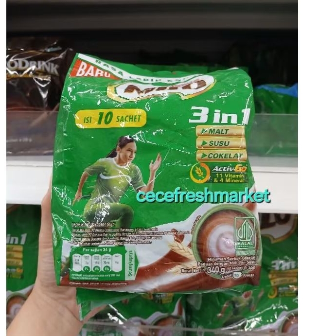 

Jual susu bubuk coklat milo nestle activego pack isi 10 polybag 3in1