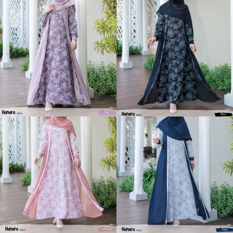 Hanara Couple by Luvena Hanara Dress Gamis Busui Motif Floral