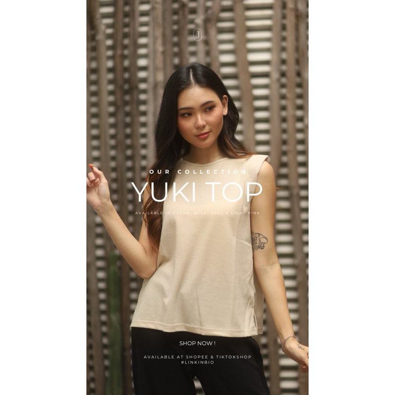 Jova Outfit YUKI Top Sleeveless Muscle tees kaos wanita tanpa lengan | dalam / inner/ Padded Top