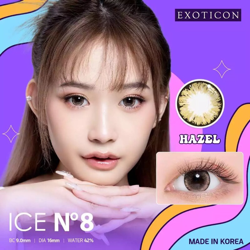 [bs COD] SOFTLENS X2 ICE N8 NO8 BROWN HAZEL 16mm NORMAL & MINUS (-0.50 S/D -10.00) - Lensa Kontak Le