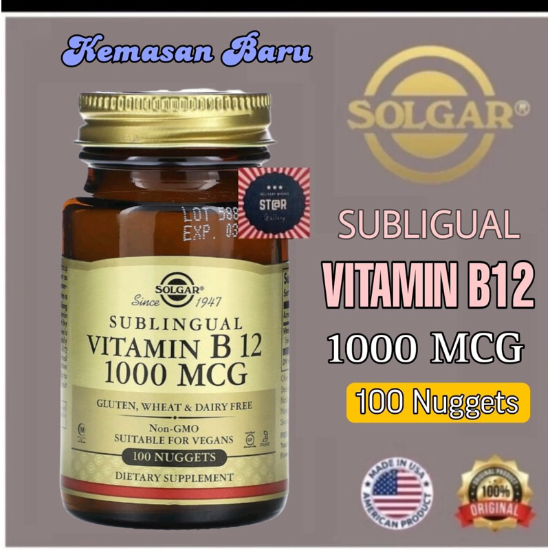 SOLGAR VIT SUB METHYLCOBALAMIN B-12/1000-5000 MCG 60 Nuggets ORI USA