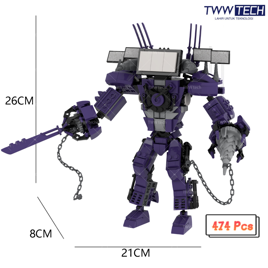 TWW Skibidi Toilet/Titan TV Man/Titan TV Man Murah/Titan TV Man Upgrade/Model Building Blocks