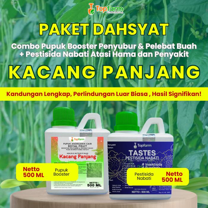 Pupuk Pestisida Topfarm / Pupuk Khusus Kacang Panjang / Obat Pembasmi Ulat Kacang Panjang / Pupuk