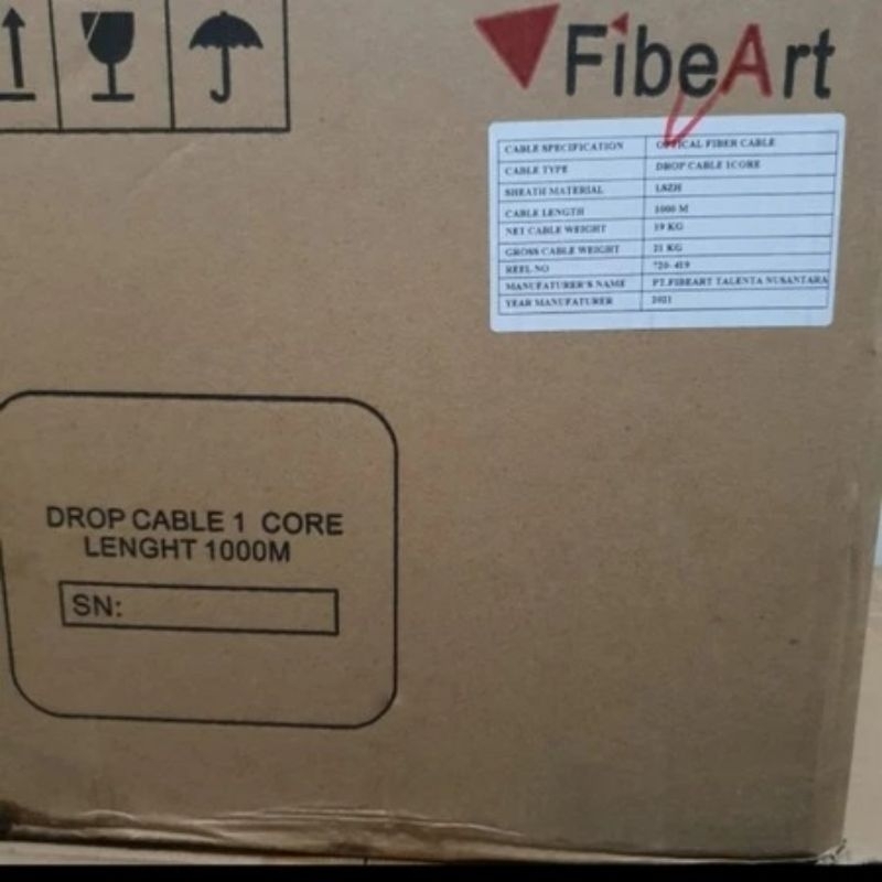 Dropcore 1 Core 3 Seling Fiber Kabel Optic 1km - spectra