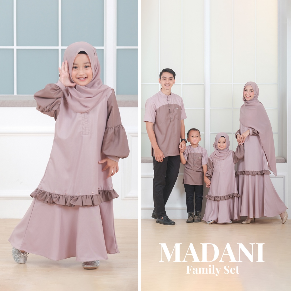 ZAYRA HIJAB | GAMIS ANAK MADANI FAMILY SET | Gamis Anak Perempuan Set Hijab 0-12 Tahun Terbaru 2025