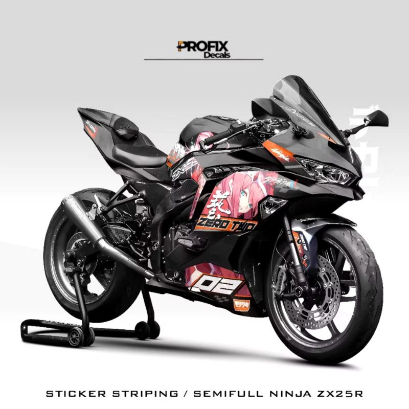 STRIPING SEMIFULL NINJA ZX25R  MOTIF 10 / STICKER MOTORCYCLE / STIKER MOTOR NINJA ZX25R / STIKER DEC