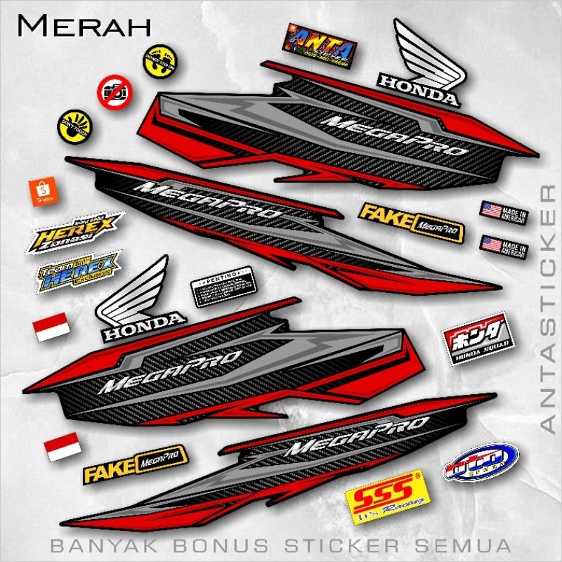 Sticker Stiker Lis Les Striping Variasi Modif Honda Megapro MP Primus Bisa COD