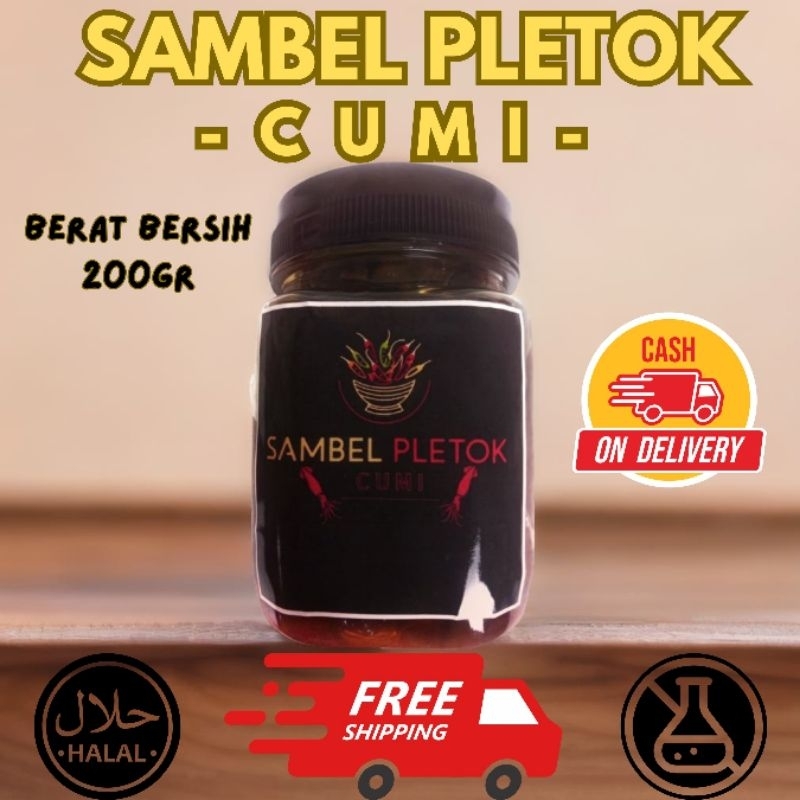 

Sambel Pletok Cumi - 200gr, 1Kg Muat 5pcs, Tanpa Pengawet, 100% Halal - Bahan Alami. Fresh