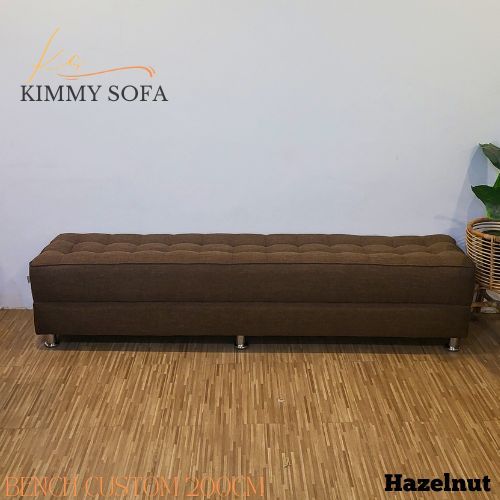 KIMMYSOFA Panjang Bench Puff Stools Sofa Bahan Canvas Bludru