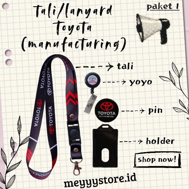 

Tali / Lanyard TOYOTA (Manufacturing) Termurahhh!! Ready Stok!!!