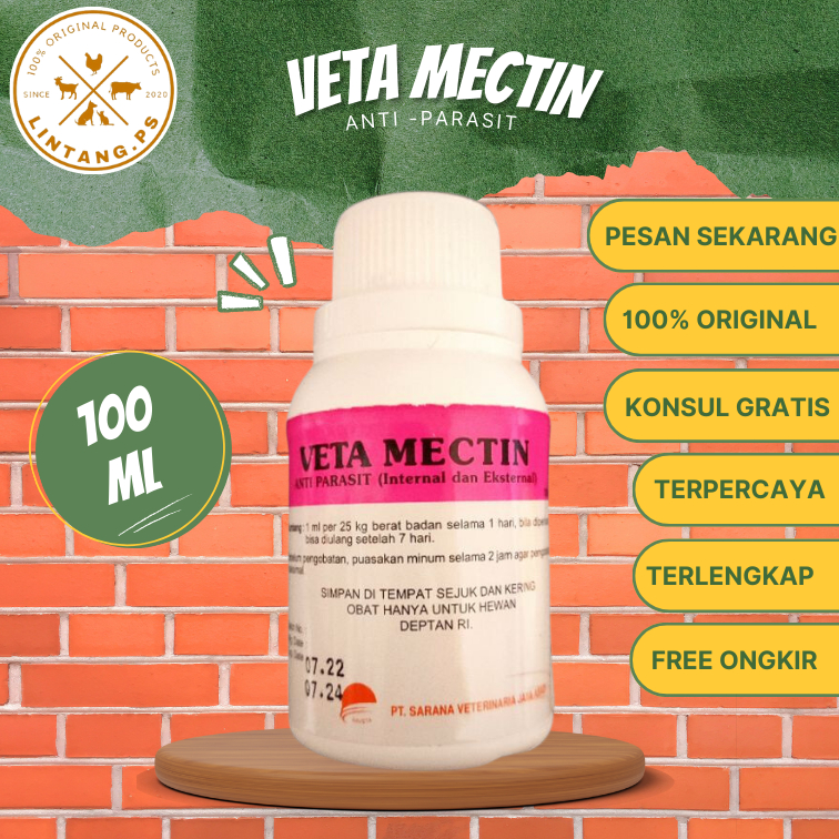 Ivermectin Oral 10% 100 ml - Obat Parasit Oral - Veta Mectin 100 ml - Ivermectin obat ekto dan endo 