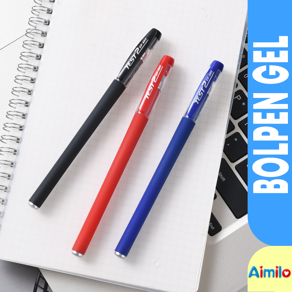 

Aimilo - Pulpen Gel Pen Gel Tabung Jarum Penuh 3 Warna 0.5mm Satuan - Bolpoin Gel Ballpoint Dengan Tutup