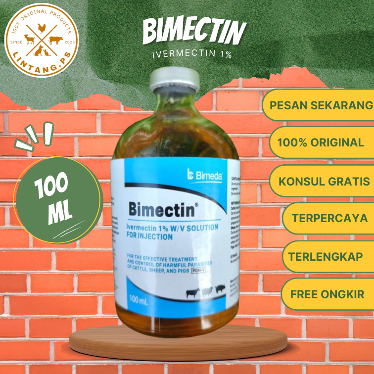 Bimectin 100ml - Bimectin injeksi- Ivermectin 1% - Obat Parasit Hewan