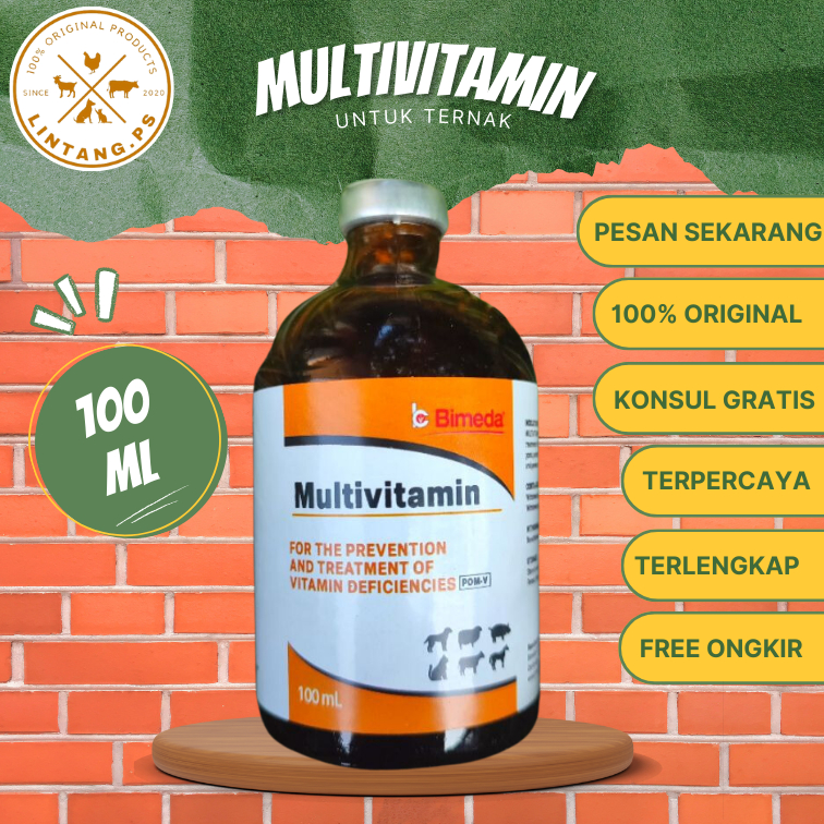 Multivitamin Injeksi - Multivitamin 100ml - Multivitamin hewan