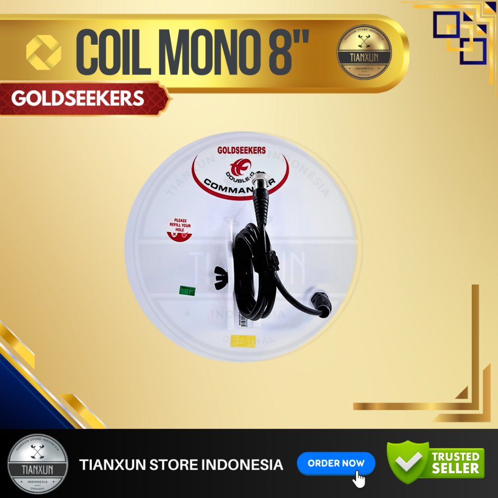 ORIGINAL COIL MONO SNIPER COMMANDER 8" INCH Koil Kumparan Metal Detektor Logam GFX7000 GDX8000 GPX50