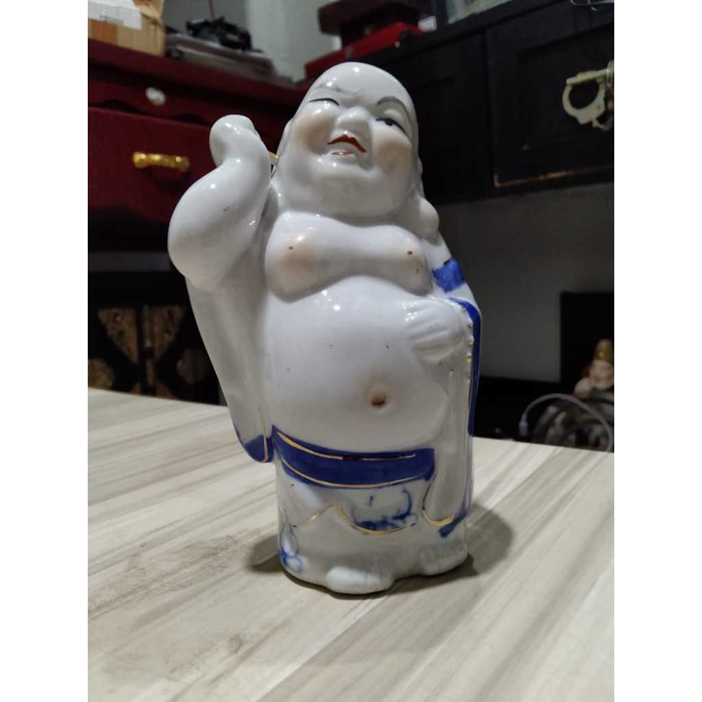 Patung Budha Julai Keramik Kecil Kuno Jadul Antik