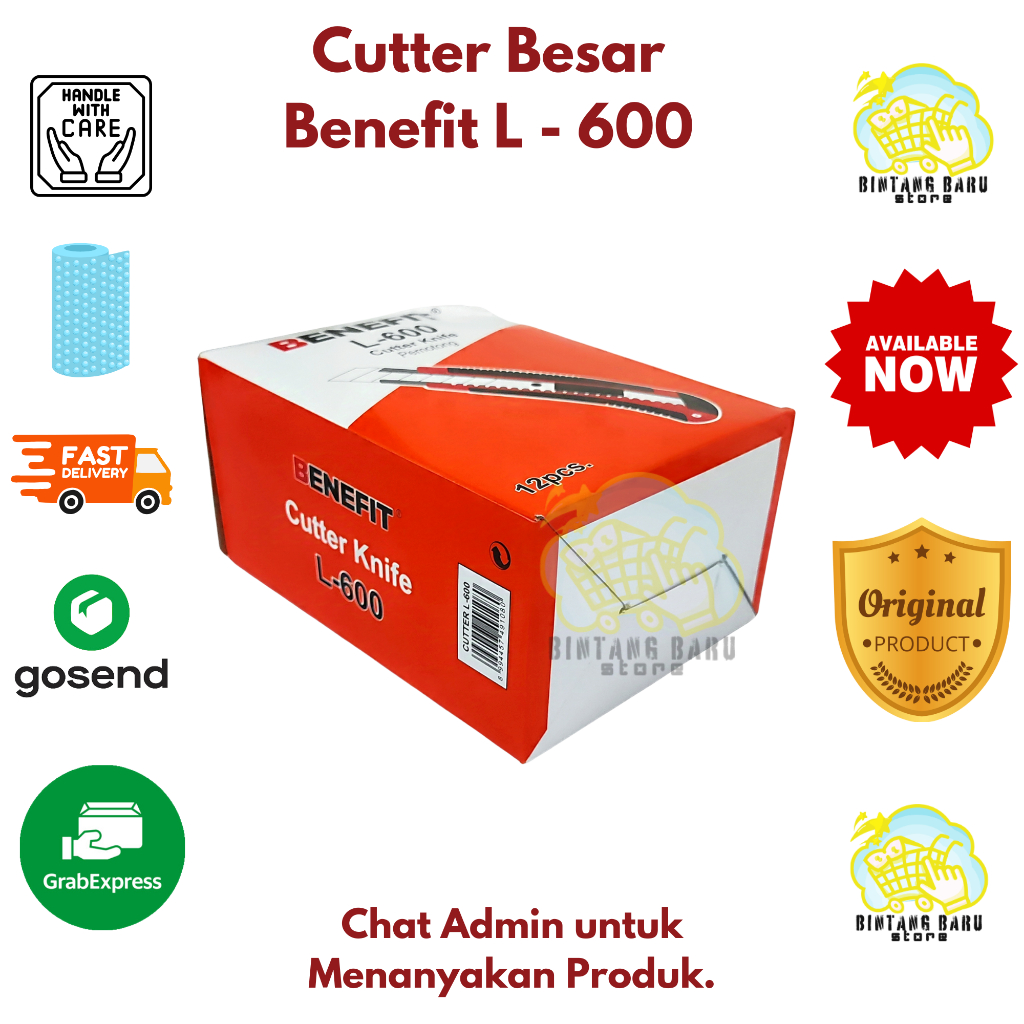 

[HARGA 1 BOX] BENEFIT L-600 - CUTTER BESAR PEGANGAN RUBBER BERKUALITAS