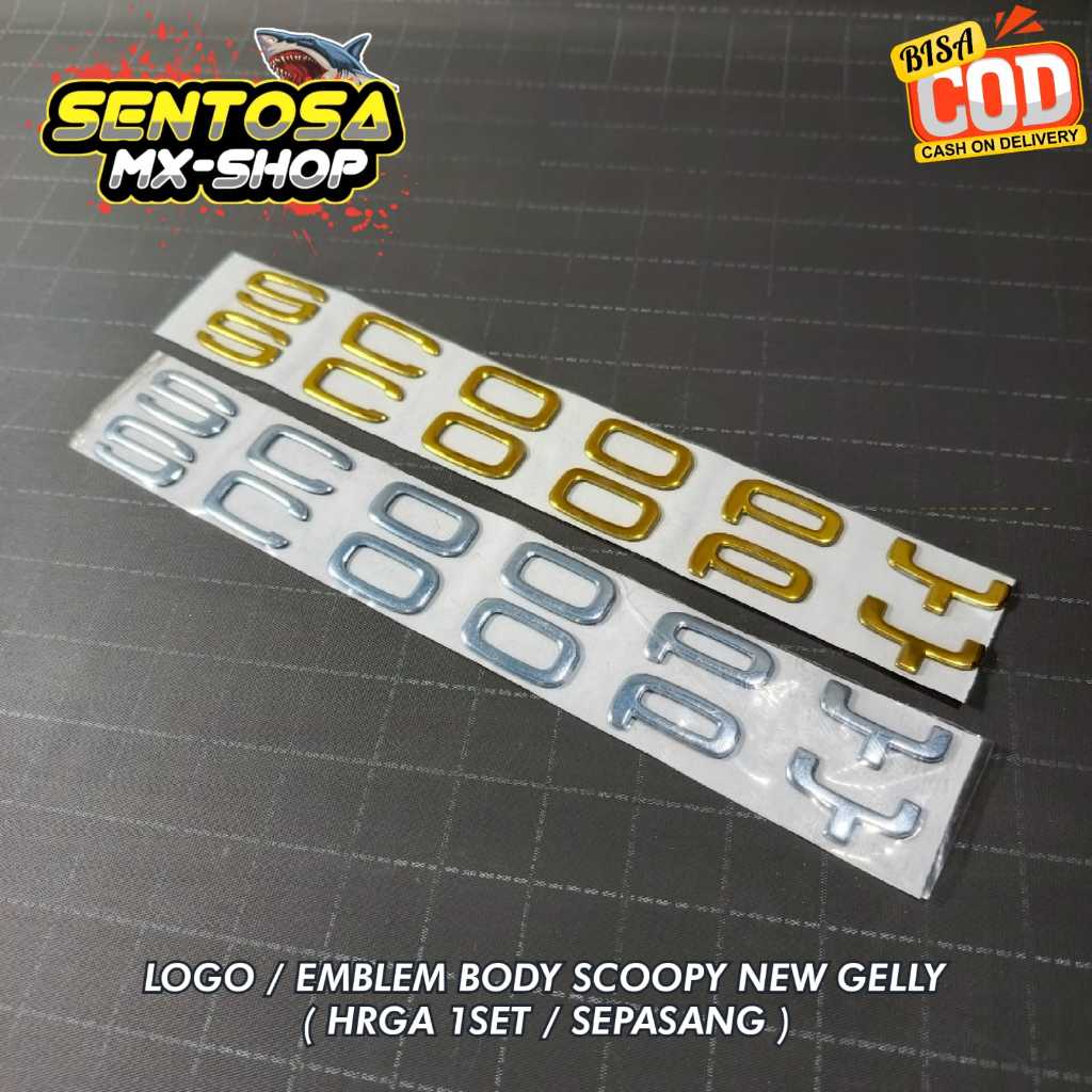 ( EMBLEM / LOGO ) SCOOPY F1 NEW 2021-2022 GEL TIMBUL WARNA CHROME & GOLD HARGA SEPASANG