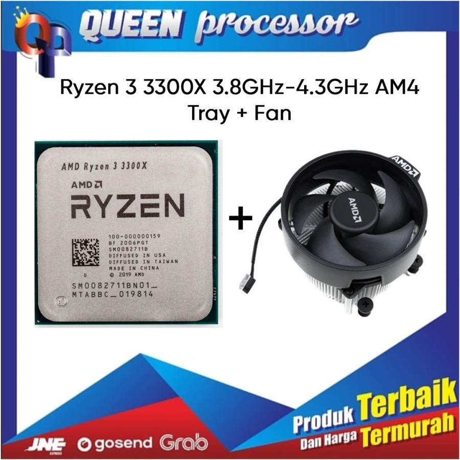 Processor AMD Ryzen 3 3300x 3.8 Ghz tray + fan
