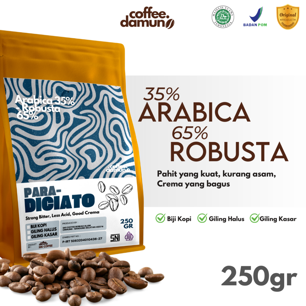 

Biji Kopi Bubuk Blend Coffee 65% Arabika 35% Robusta for kekinian kopi susu 250 gram