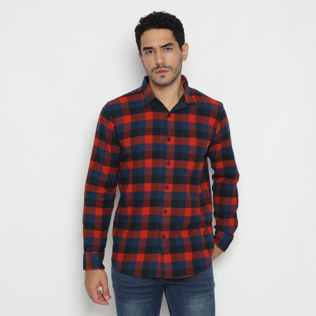 Platini Kemeja Pria Lengan Panjang Flanel 76496