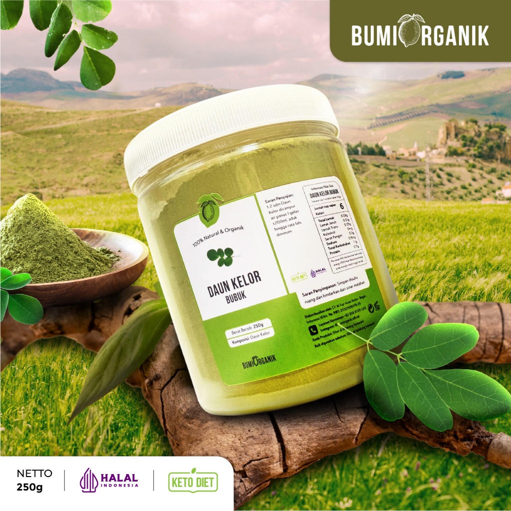 

BUBUK DAUN KELOR 250G DAUN KELOR ORGANIK BUMI ORGANIK / SERBUK PREMIUM SUPER HALUS BUBUK POWDER MORINGA 100% ORIGINAL PURE ORGANIC NUTRIFARM / BEORGANIK / DARI BUMI / SAFIYA / GALLEO