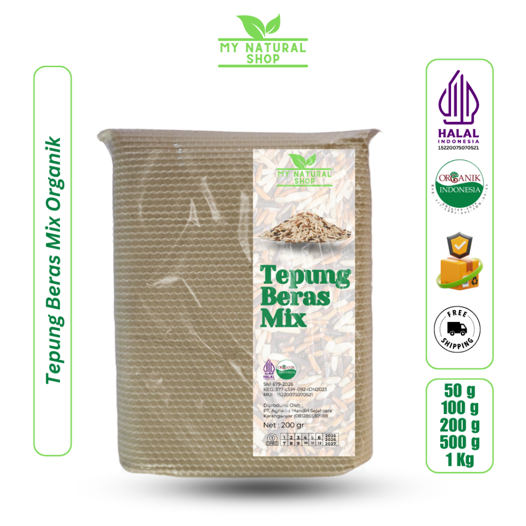 

Tepung Beras Mix Organik ( MPASI ) 100g,200g,500g,1Kg
