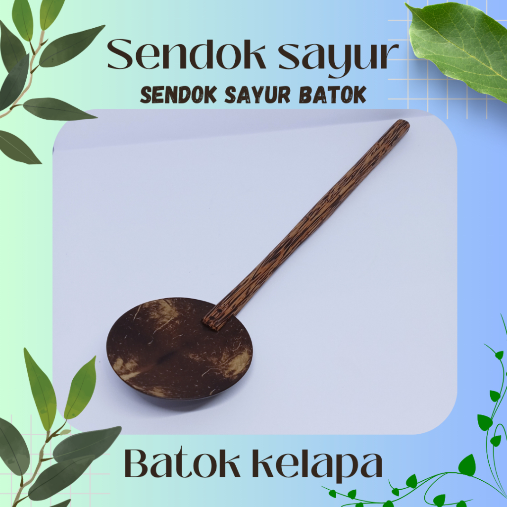 Irus sayur batok Kelapa / Irus Batok kelapa gagang kayu / Sendok sayur / Irus sendok sayur / irus sa