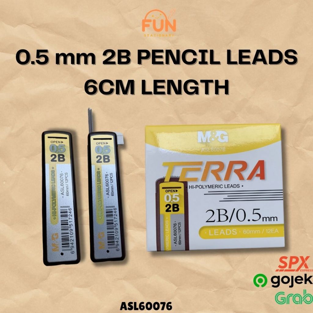 

0.5mm 2B PENCIL LEADS 6CM LENGTH