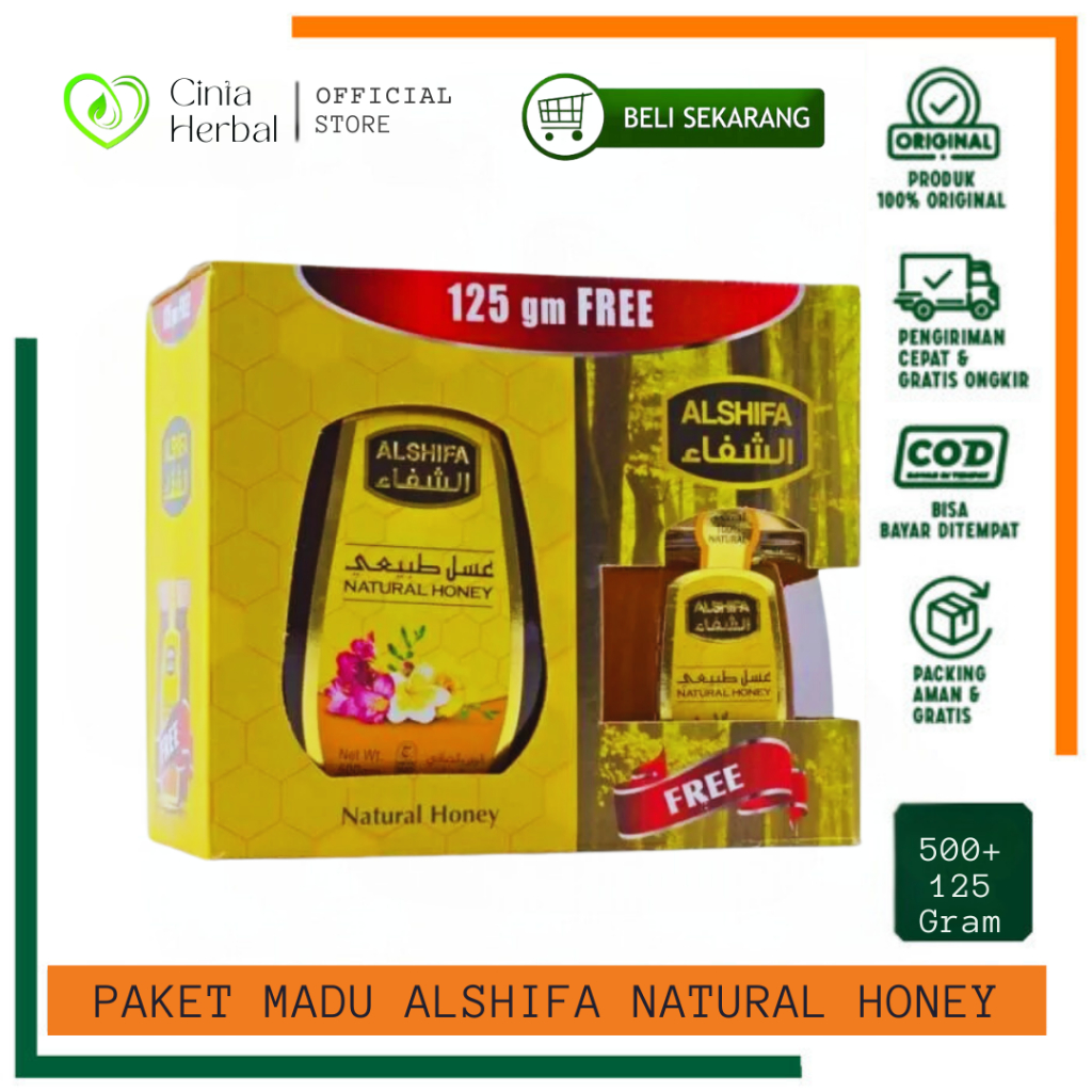 

Paket Alshifa 500 gram Free 125 gram | Al Shifa 1 Kg Reguler | Madu Kashmir Combo Pack