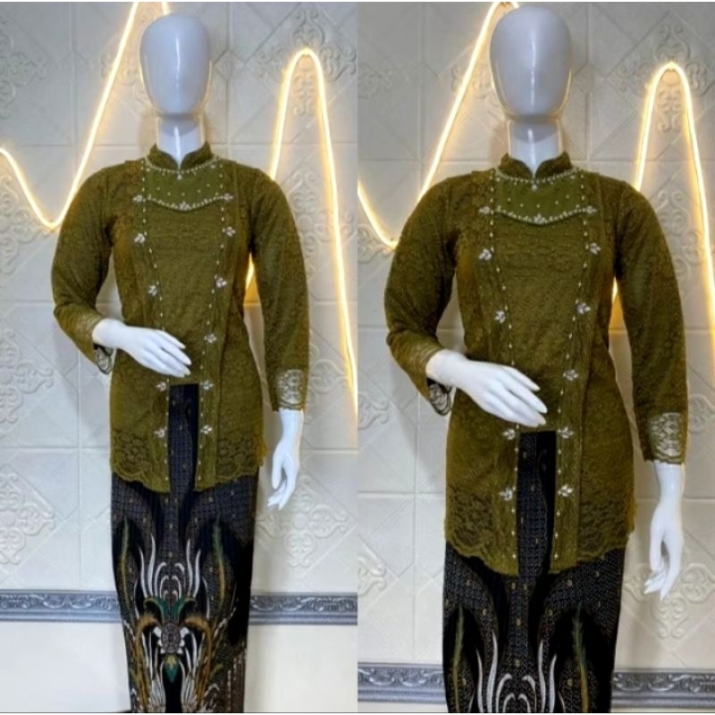 Kebaya kutubaru hijab burkat pendek/set kebaya modern/kebaya kondangan/kebaya wisuda