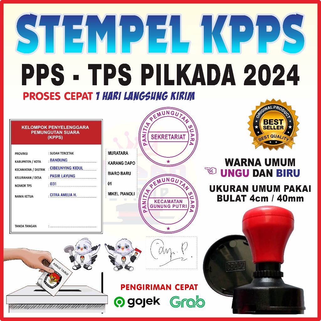 

Stempel KPPS / Stempel Pilkada 2024 / Panitia Surat Suara / TPS