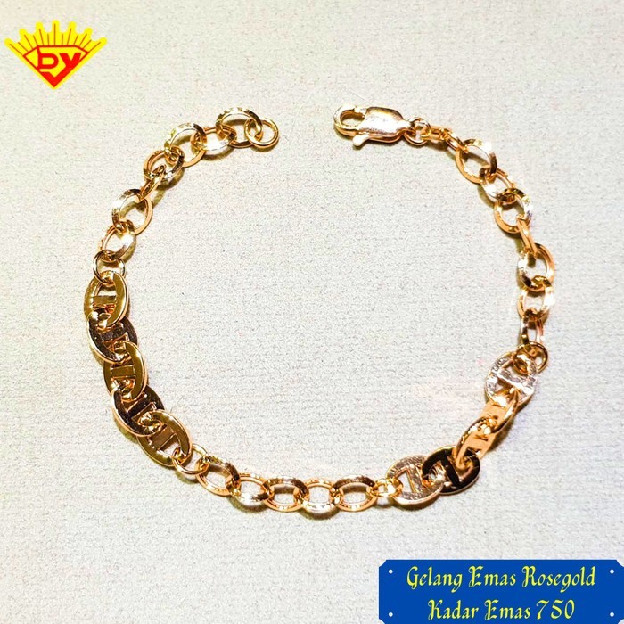 Gelang Rantai Emas Rosegold Kadar Emas 750