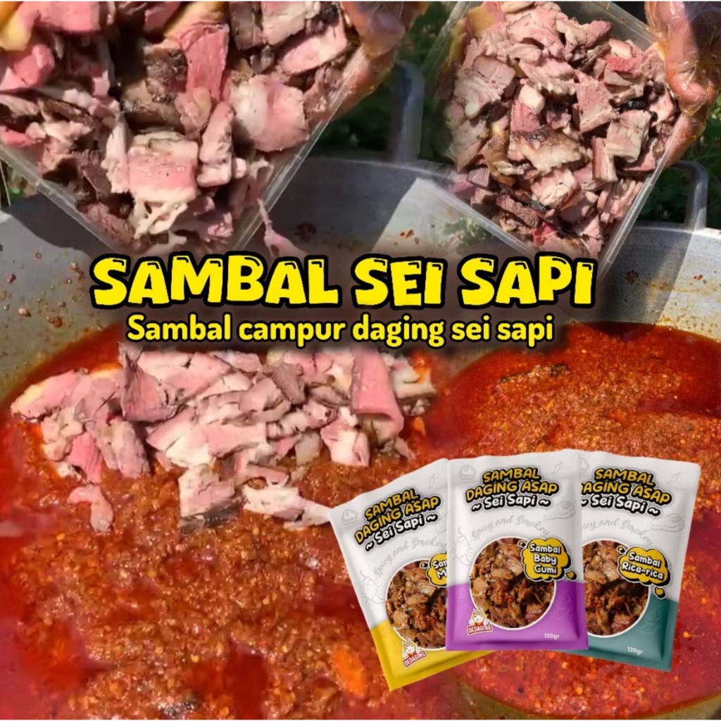 

DEDAGING Sambal Sei Sapi Beku Frozen Daging Mix Sambel | Sambal Baby Cumi