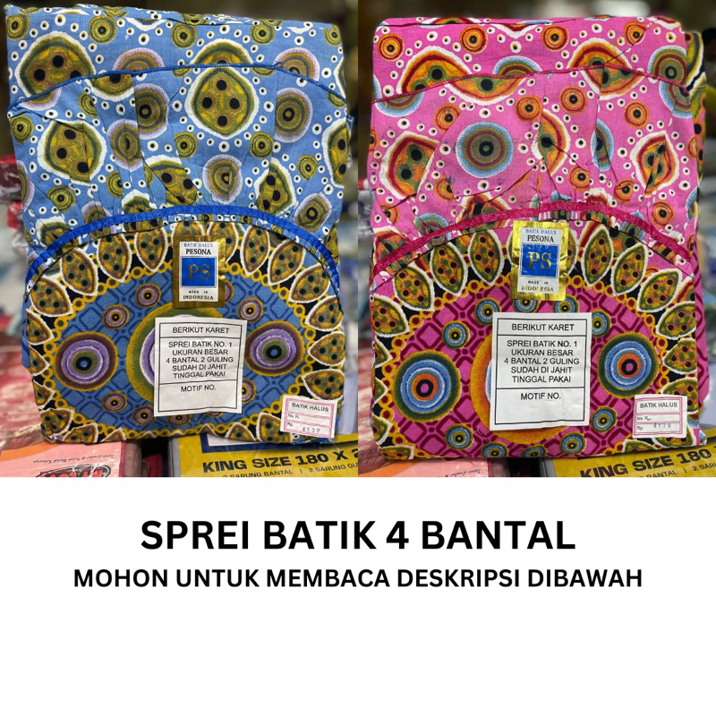 PROMO Sprei batik Pesona 4 bantal | batik jumputan