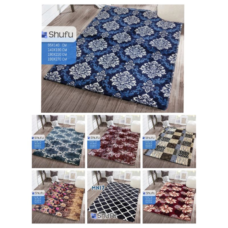Karpet Malaysia Premium SHUFU EMBOSS [kecil 95cm × 140cm] karpet Malaysia Shufu minimalis/kembang (k