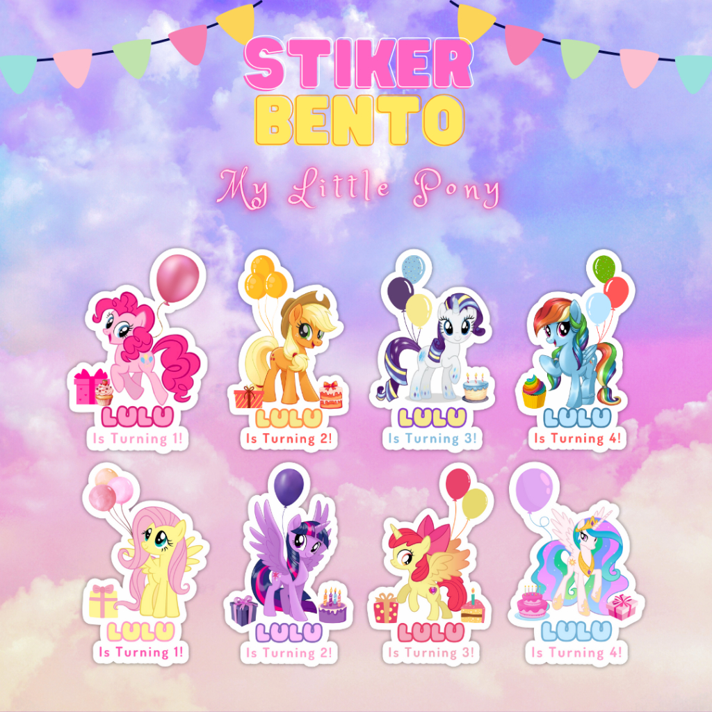 

[My Little Pony] Cetak Sticker Bento Happy Birthday Custom Sticker Bento Birthday Anak I Label Sticker Bento Birthday Custom Tema