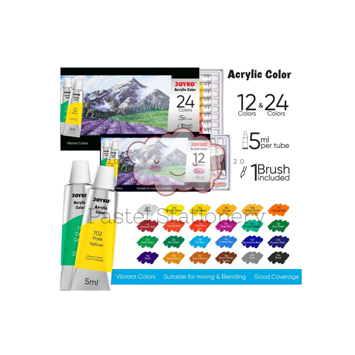 

Acrylic Paint Joyko 12 24 Warna ACC-5ml - Cat Akrilik Joyko 12 24 Color Colors