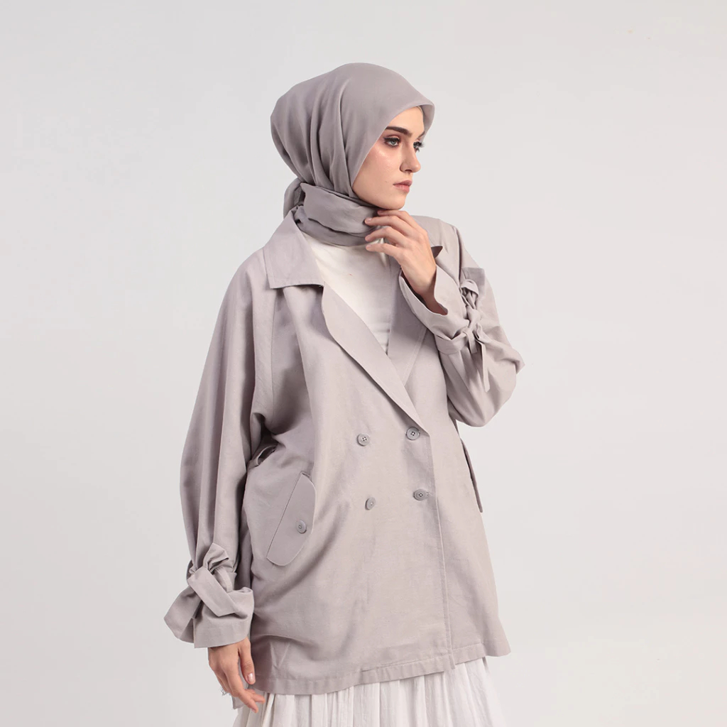 Atasan Kemeja Wanita Muslim Lengan Panjang | Blazer Outer Wanita  Oversize Jacket | Blazer Lace
