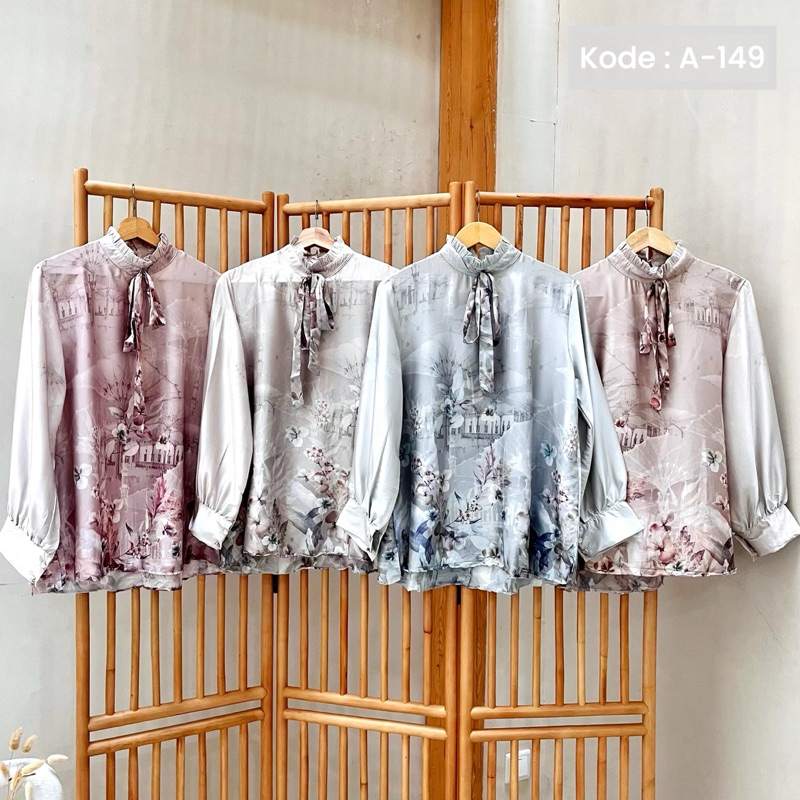Kemeja wanita sutera premium printing
