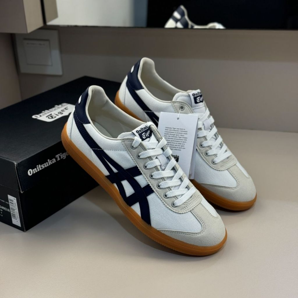 Sepatu Onitsuka Tokuten White Navy 100% Original Sepatu Pria Sepatu Wanita